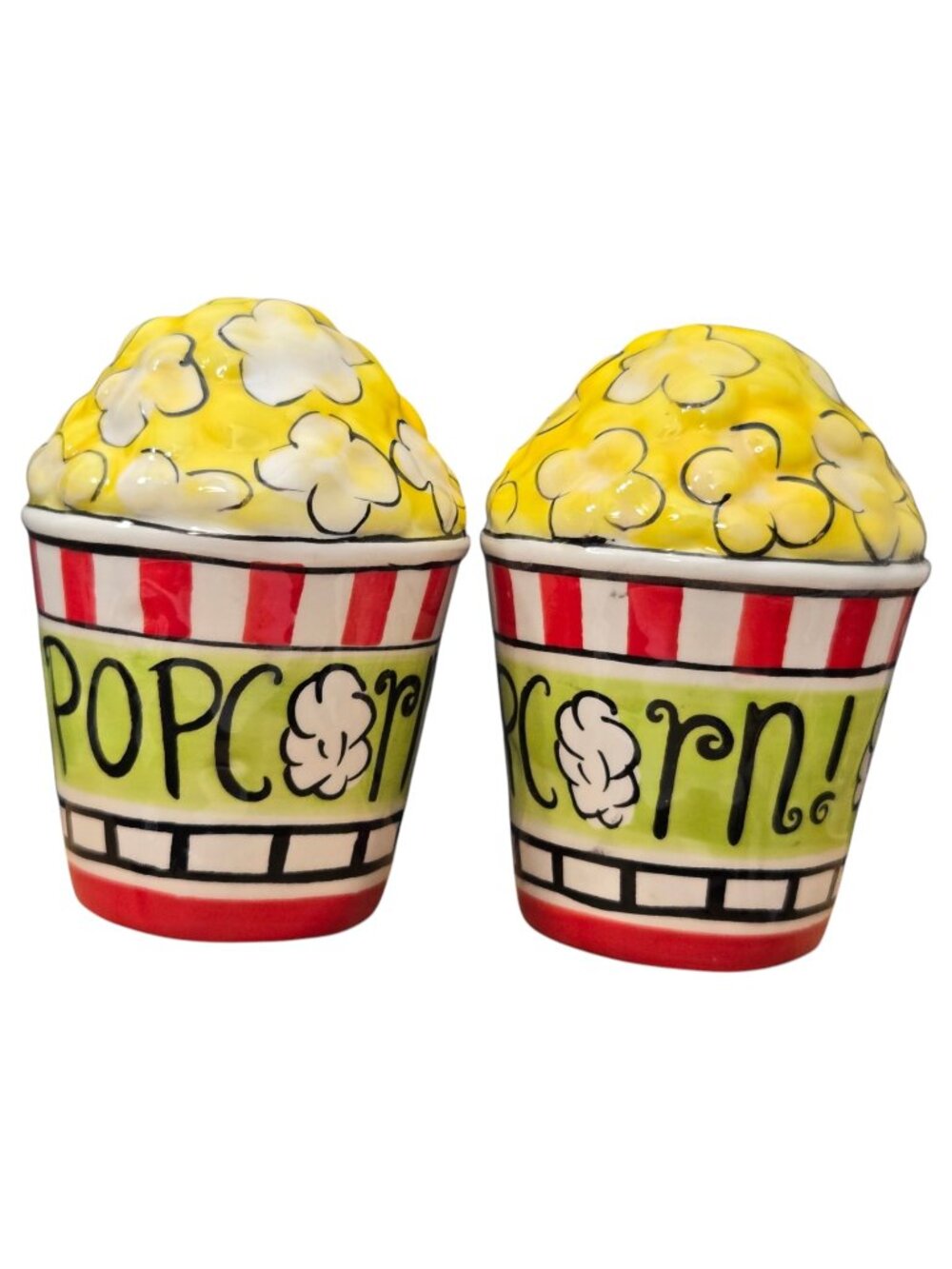 Popcorn Bucket Salt and Pepper Set Seasoning Cheese Shaker Pier 1 Vintage